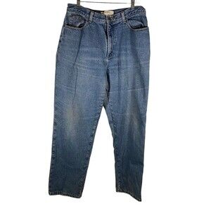 Vintage LL Bean Flannel Lined Relaxed Fit Double L Jeans Size 16 Y2K Baggy Mom‎
